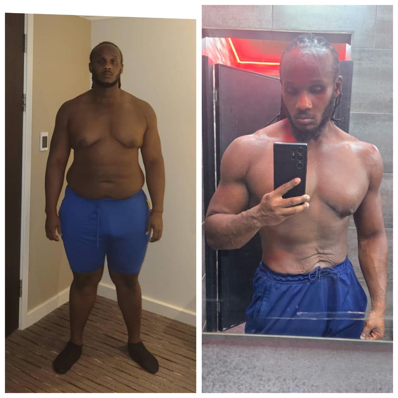 Health Elevation weight loss program client transformation — visible body composition change
